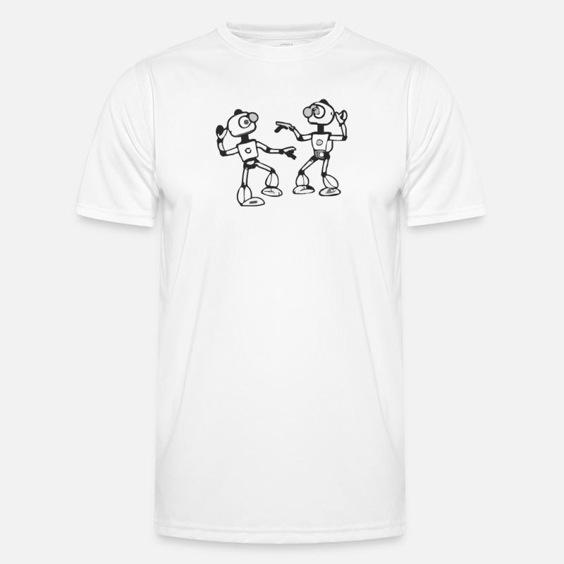 Cute dancing robots - Men's Functional T-Shirt - white