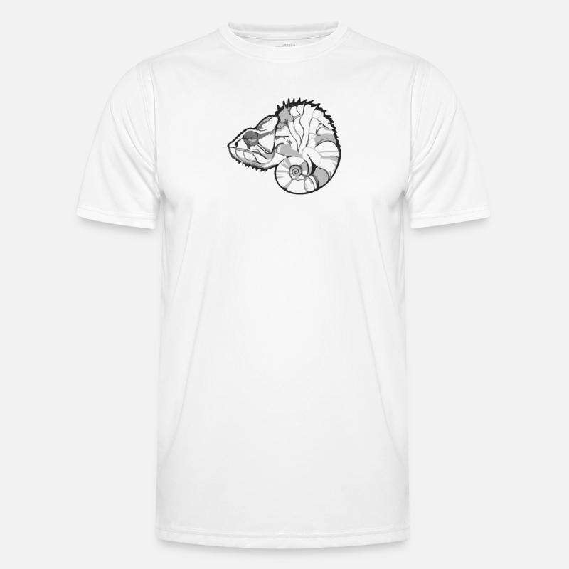 süßes kleines Chamäleon, Chamaeleon - Männer Funktions-T-Shirt - Weiß