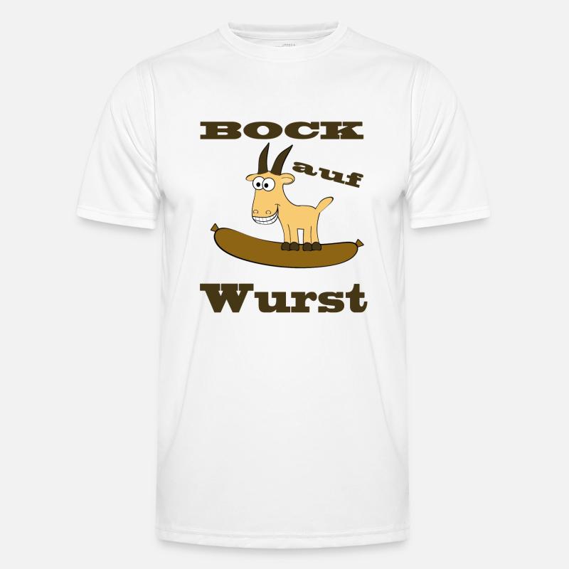 Comic Bock - Bock auf Wurst - Männer Funktions-T-Shirt - Weiß