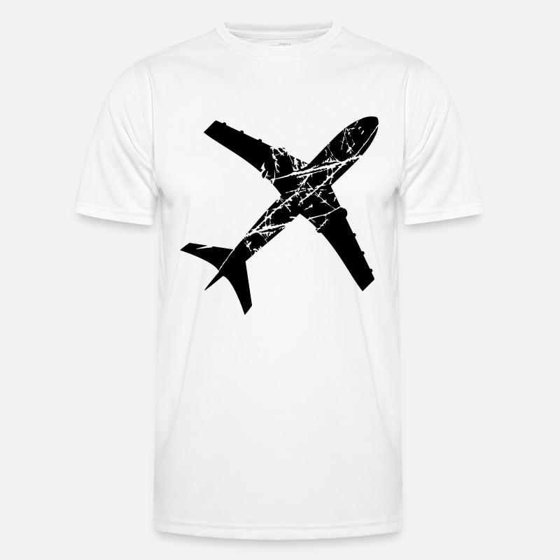 scratch tears stamp top down plane fly pilot machi Men's Functional T-Shirt