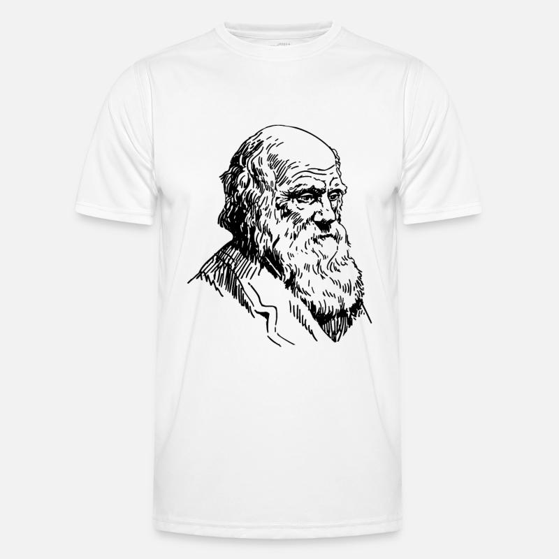 Porträt Darwin Biologie Evolutionstheorie Männer Funktions-T-Shirt