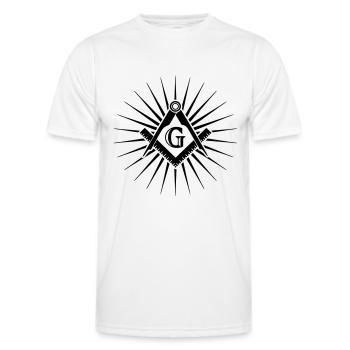 Freimaurer Symbol, Zirkel, Winkel, Gott, Geometrie - Männer Funktions-T-Shirt - Weiß - Vorne - AI Model Male 178 dark (178cm)