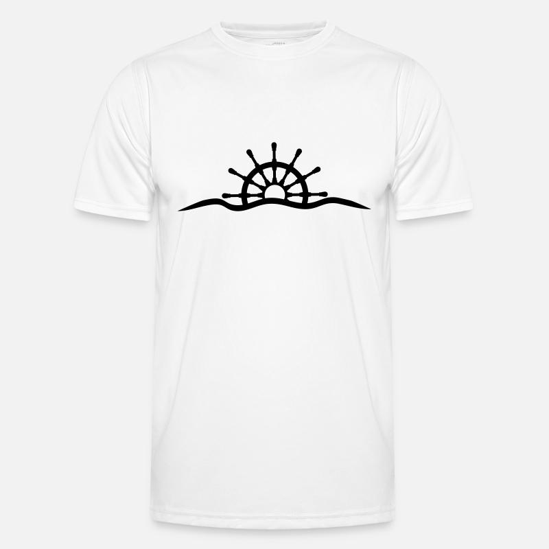 Steering wheel under water waves design Men's Functional T-Shirt