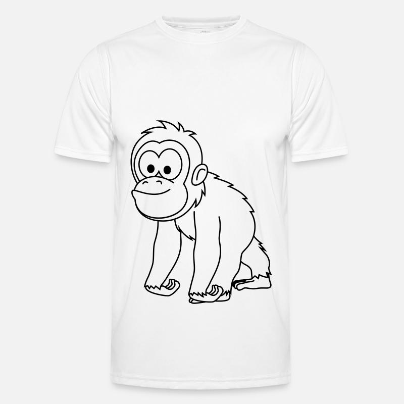 Orangutan monkey comic - Men's Functional T-Shirt - white