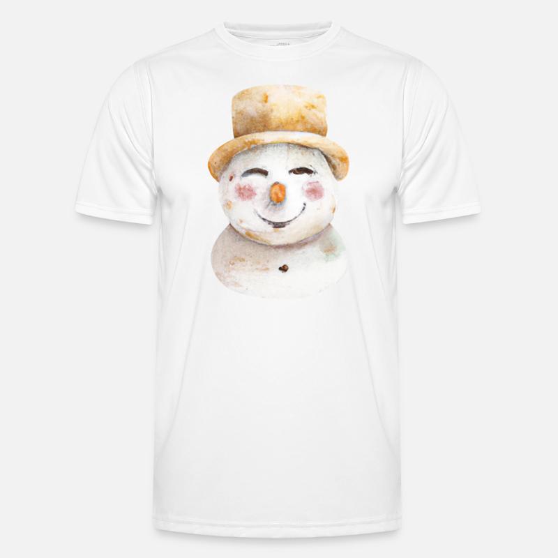 Snowman Head Retro - Men's Functional T-Shirt - white