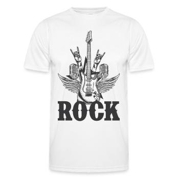 Rock-T-Shirt mit dem Motiv - Männer Funktions-T-Shirt - Weiß - Vorne - AI Model Male 178 dark (178cm)