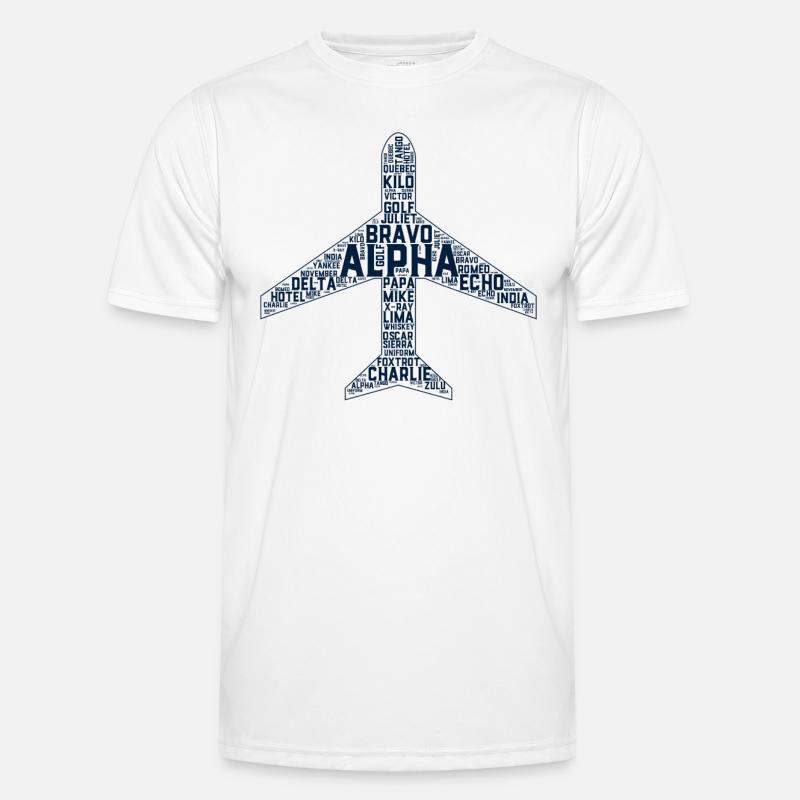 Airplane Flying Phonetic Alphabet Gift - Men's Functional T-Shirt - white
