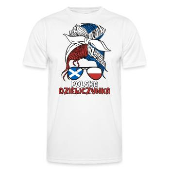 Scotland Scottish Half Polish Girl Poland Polska - Men's Functional T-Shirt - white - Front - AI Model Male 178 dark (178cm)