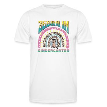 Zebra im Kindergarten Regenbogen Streife Design DE - Männer Funktions-T-Shirt - Weiß - Vorne - AI Model Male 178 dark (178cm)
