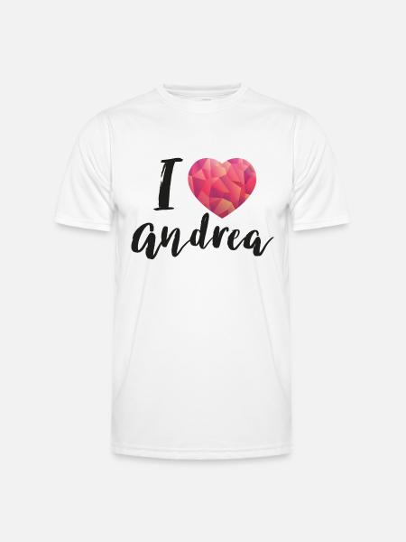 I love Andrea - Männer Funktions-T-Shirt - Weiß