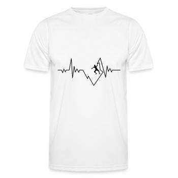 Bouldern Klettern Heartbeat Herzschlag Geschenk - Männer Funktions-T-Shirt - Weiß - Vorne - AI Model Male 178 dark (178cm)
