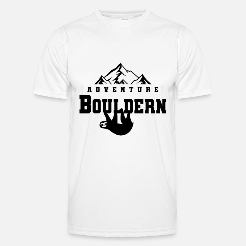 Faultier Bouldern Klettern Geschenkidee - Männer Funktions-T-Shirt - Weiß