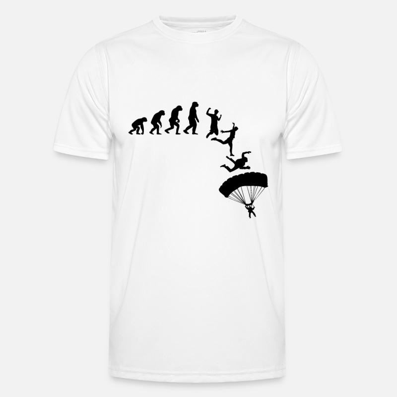 Evolution Fallschirmspringer Skydiver Geschenk - Männer Funktions-T-Shirt - Weiß