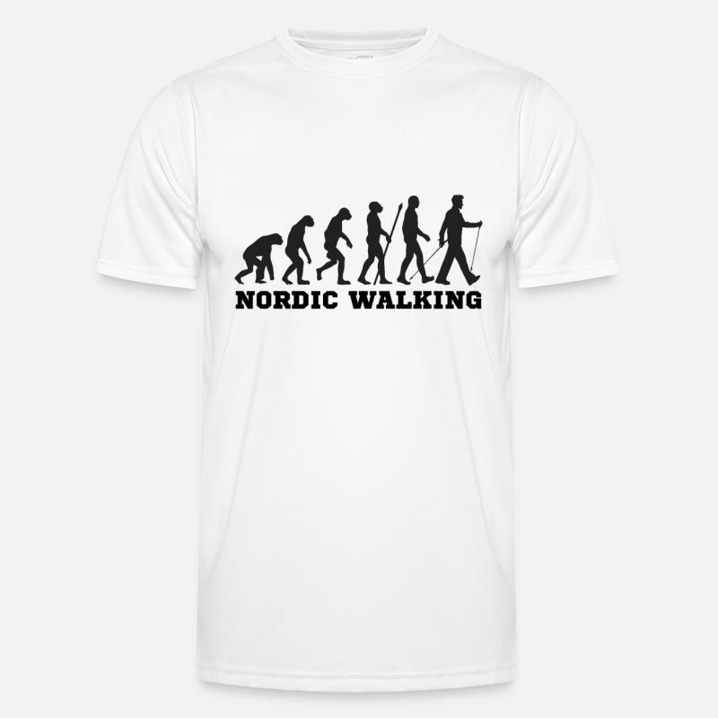Nordic walking evolution - Men's Functional T-Shirt - white