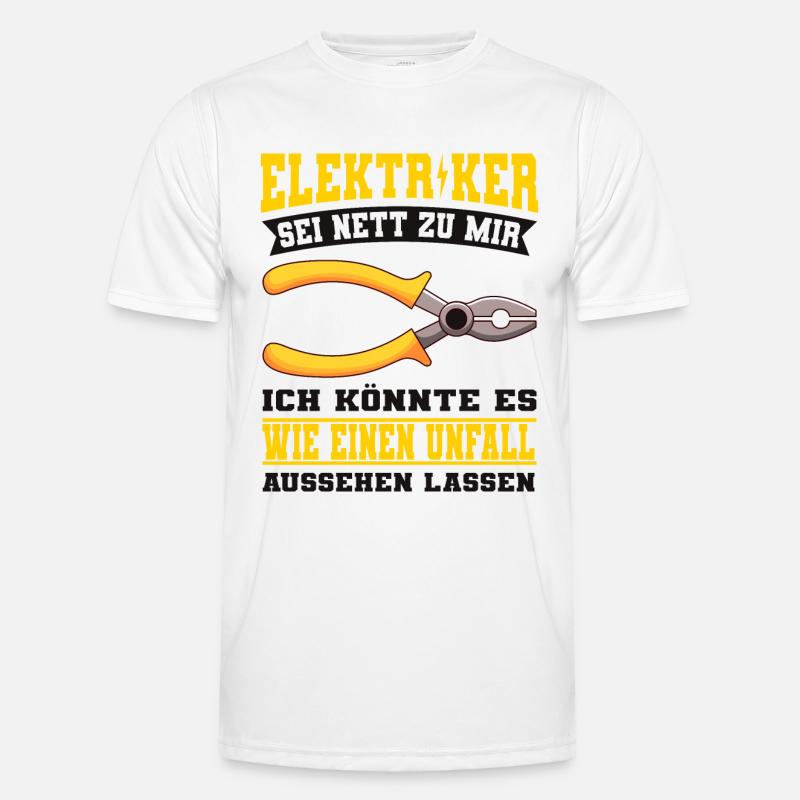 Elektriker - Männer Funktions-T-Shirt - Weiß