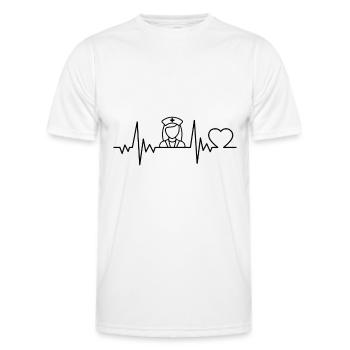 Krankenschwester Herzschlag - Männer Funktions-T-Shirt - Weiß - Vorne - AI Model Male 178 dark (178cm)