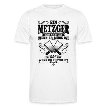 Metzger - Männer Funktions-T-Shirt - Weiß - Vorne - AI Model Male 178 dark (178cm)