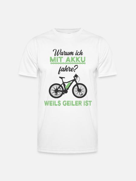 E-Bike - Männer Funktions-T-Shirt - Weiß