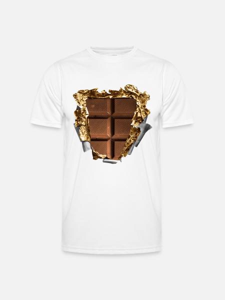 six pack schokolade - Männer Funktions-T-Shirt - Weiß