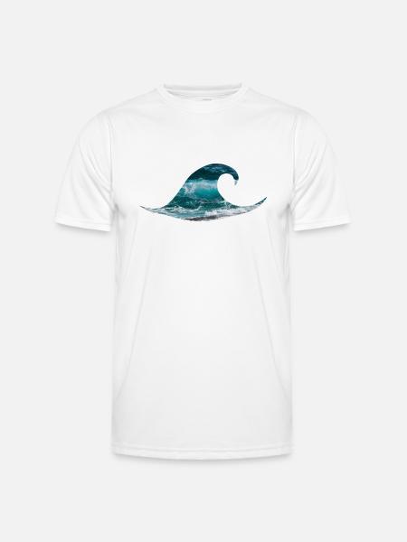 Wave ocean sea surfing - Men's Functional T-Shirt - white