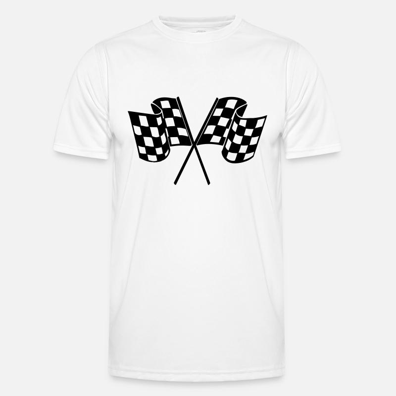 Drapeau Course Cible Voiture T-shirt sport Homme