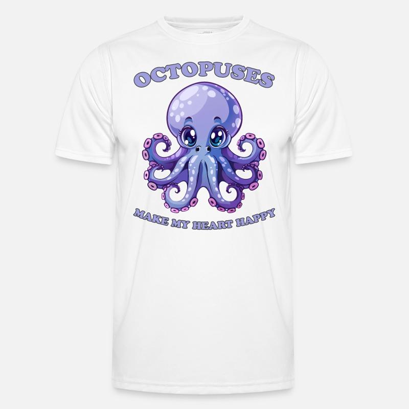 Funny Octopus Cephalopod Squid Gift - Men's Functional T-Shirt - white