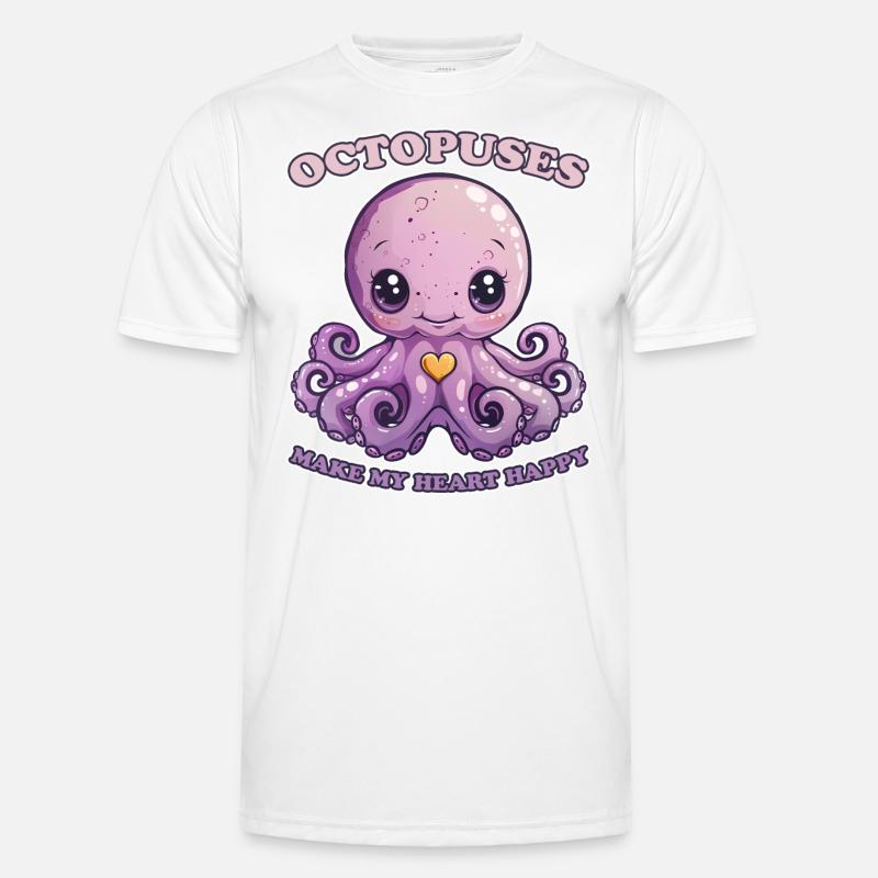 Funny Octopus Cephalopod Squid Gift - Men's Functional T-Shirt - white