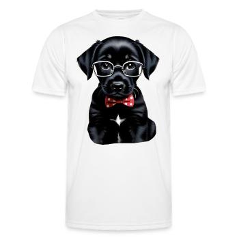 Dog - Men's Functional T-Shirt - white - Front - AI Model Male 178 dark (178cm)