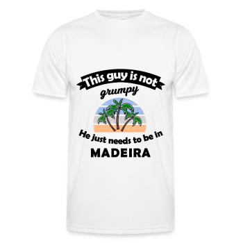 Vacances à Madère - T-shirt sport Homme - blanc - Devant - AI Model Male 178 dark (178cm)