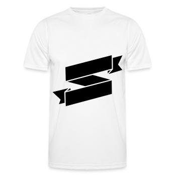 Black Ribbon Banner - Men's Functional T-Shirt - white - Front - AI Model Male 178 dark (178cm)