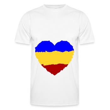 Rumänisches Herz - Männer Funktions-T-Shirt - Weiß - Vorne - AI Model Male 178 dark (178cm)