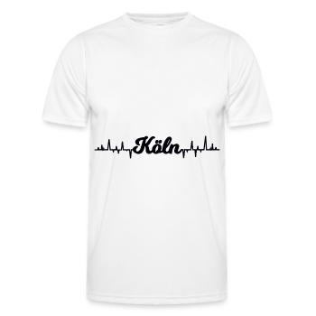 Der Kölner Pulsschlag - Männer Funktions-T-Shirt - Weiß - Vorne - AI Model Male 178 dark (178cm)