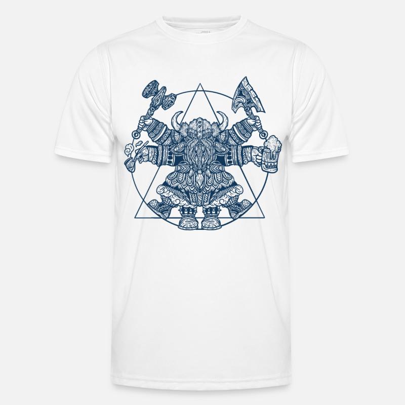 Viking Dwarf - Vitruvian Da Vinci Style Men's Functional T-Shirt