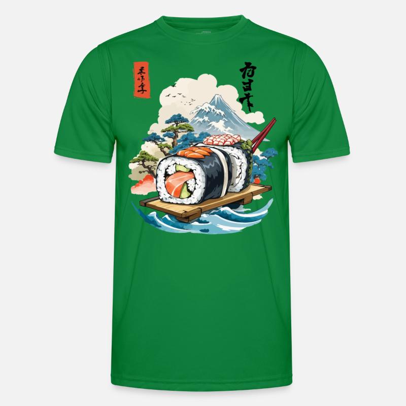 Conception d’œuvres d’art Ukiyo-E Sushi T-shirt sport Homme