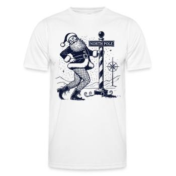 Lustiger Weihnachten Pole Dance am Nordpol Spaß - Männer Funktions-T-Shirt - Weiß - Vorne - AI Model Male 178 dark (178cm)