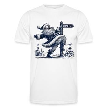 Lustiger Weihnachtsmann Pole Dance Spaß - Männer Funktions-T-Shirt - Weiß - Vorne - AI Model Male 178 dark (178cm)