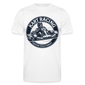 Go-Kart Racing Günstiger Als Therapie - Männer Funktions-T-Shirt - Weiß - Vorne - AI Model Male 178 dark (178cm)