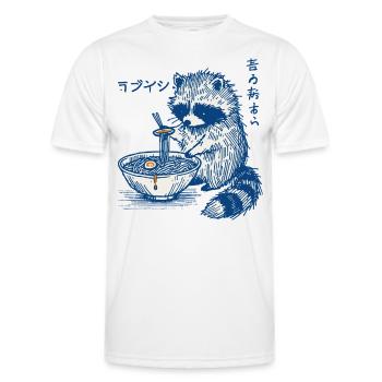 raton laveur Ramen Retro Ukiyo-E Kawaii Japon - T-shirt sport Homme - blanc - Devant - AI Model Male 178 dark (178cm)