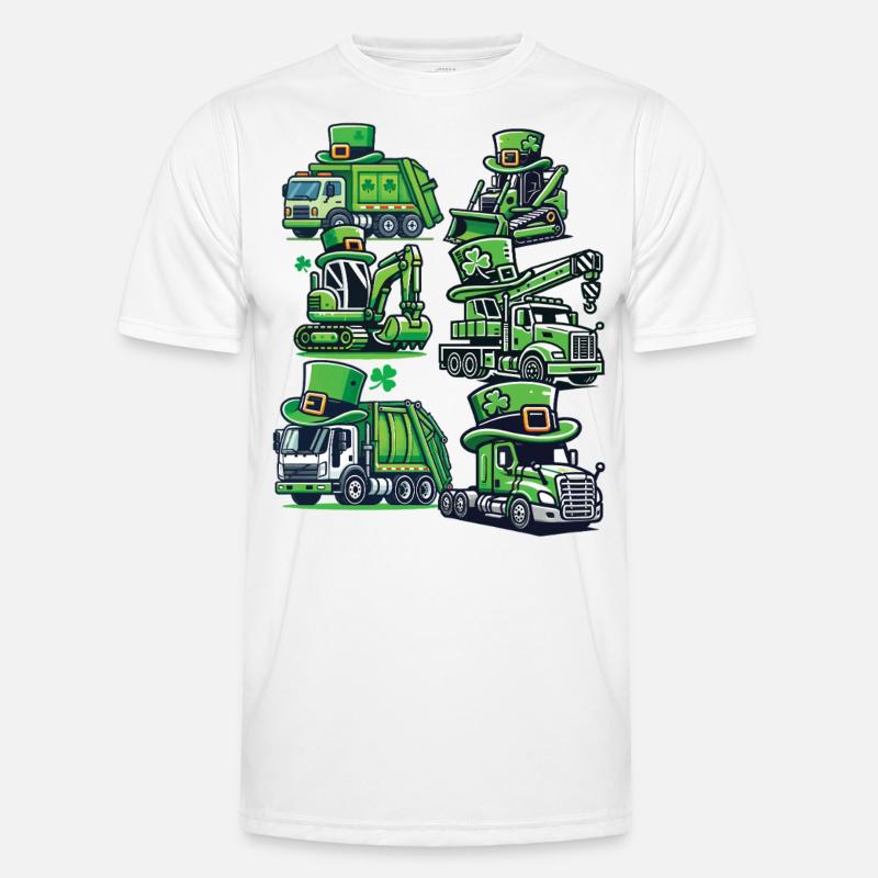 Véhicules de construction avec chapeaux pour la Saint-Patrick T-shirt sport Homme