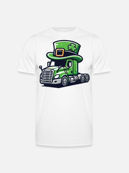 St. Patrick's Day lastebil med topphatt - Funksjons-T-skjorte for menn - hvit