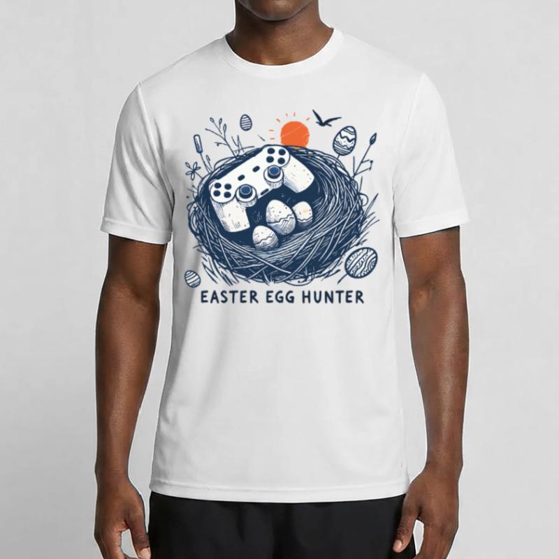 Gaming Easter Egg Hunter Controller Fun Men's Functional T-Shirt