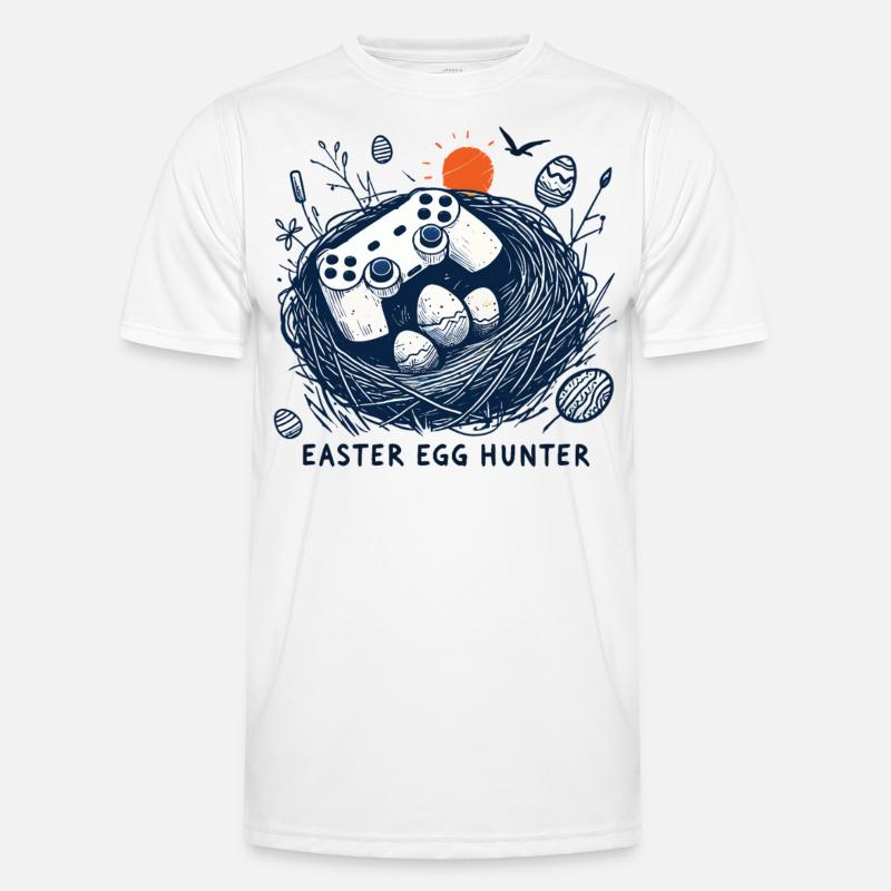 Gaming Osterei Jäger Controller Spaß - Männer Funktions-T-Shirt - Weiß
