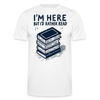 Conception de livre rétro pour les nerds de livres et les bibliophiles - T-shirt sport Homme - blanc - Devant - AI Model Male 178 dark (178cm)