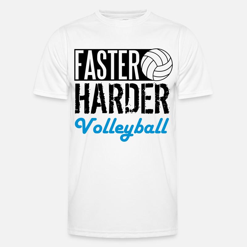 Faster, harder, Volleyball - Männer Funktions-T-Shirt - Weiß