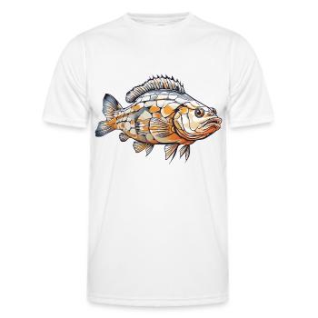 Carp Angler Passion Fish Fisherman Design - Men's Functional T-Shirt - white - Front - AI Model Male 178 dark (178cm)