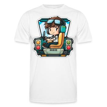 The Aviator - Men's Functional T-Shirt - white - Front - AI Model Male 178 dark (178cm)