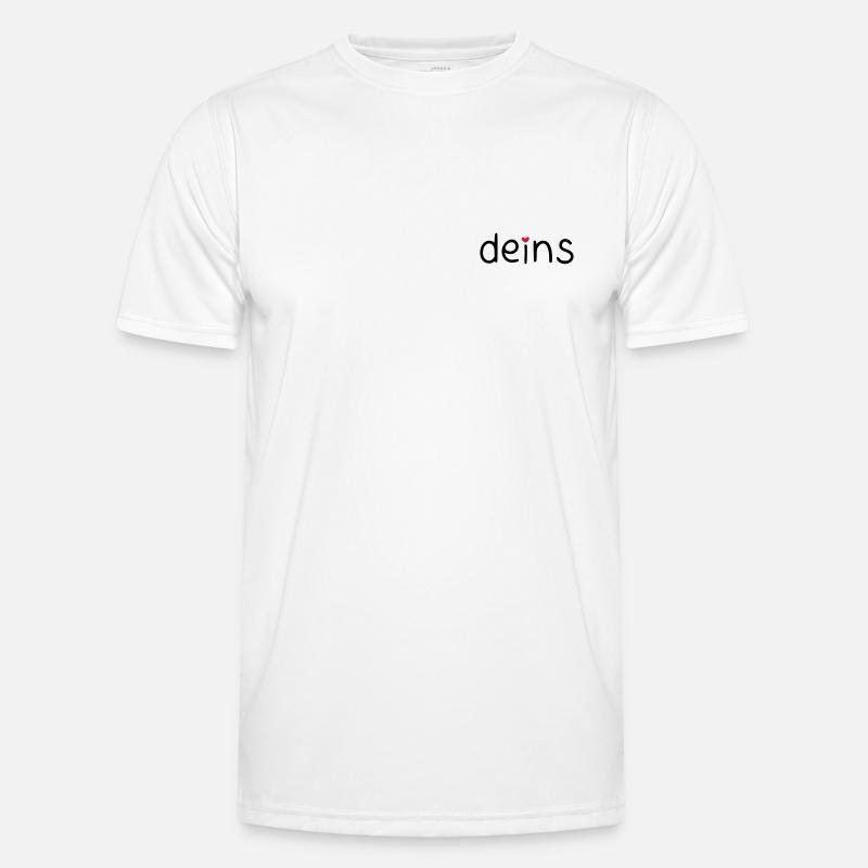 deins – mit farbigem Herz - Männer Funktions-T-Shirt - Weiß