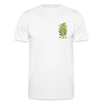 Olidago virgaurea | Sonnenkraft der Heilpflanzen - Männer Funktions-T-Shirt - Weiß - Vorne - AI Model Male 178 dark (178cm)