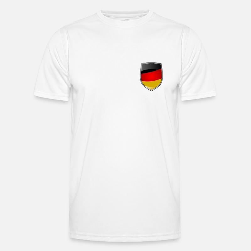 Shield with German Flag Männer Funktions-T-Shirt
