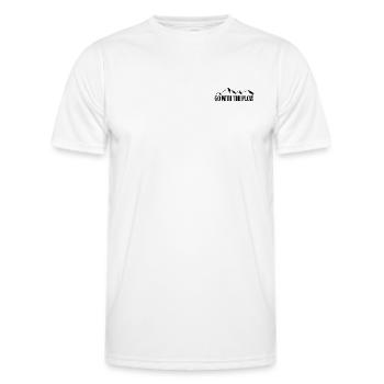 Go with the Flow - Berge - Wandern - Bergsport - Männer Funktions-T-Shirt - Weiß - Vorne - AI Model Male 178 dark (178cm)